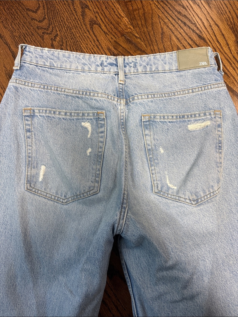 Zara Light Blue Ripped Relaxed Jeans - Picture 5 of 5